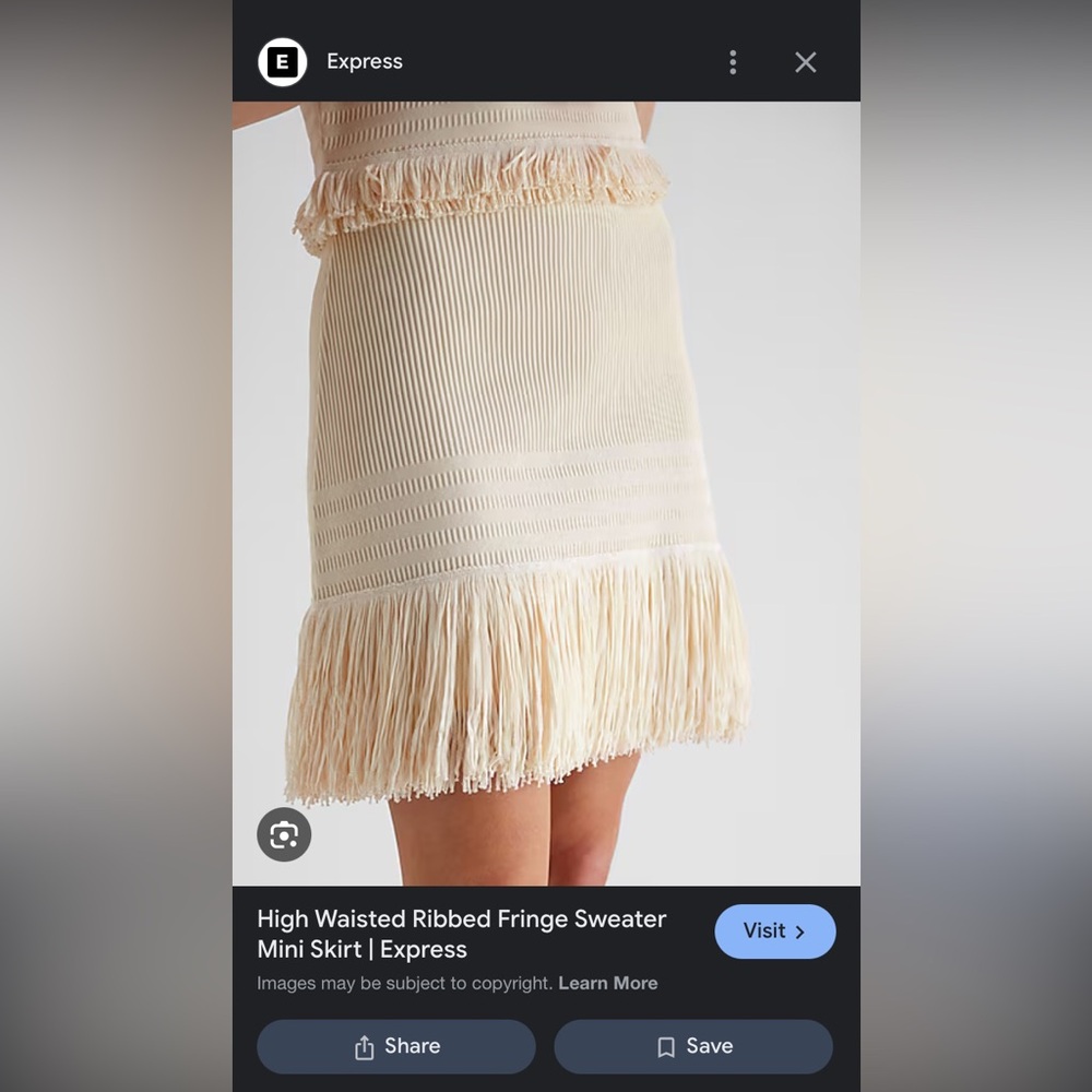 NWOT Express fringe skirt